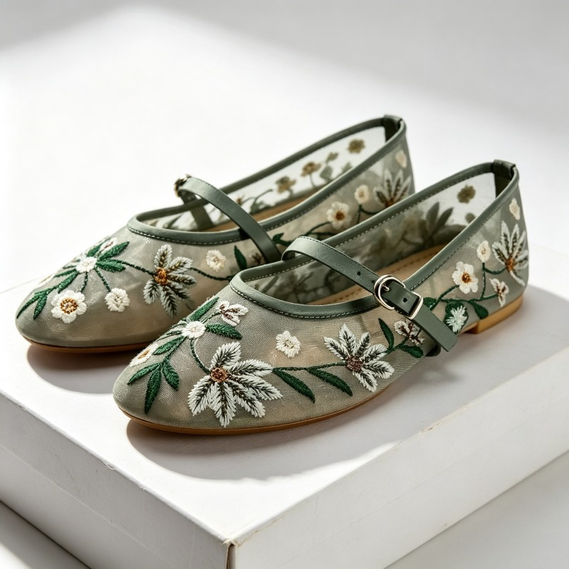 Women'S Ethnic Fashion Brands - Örgü Işlemeli Eğlence Bale Daireler Kadın