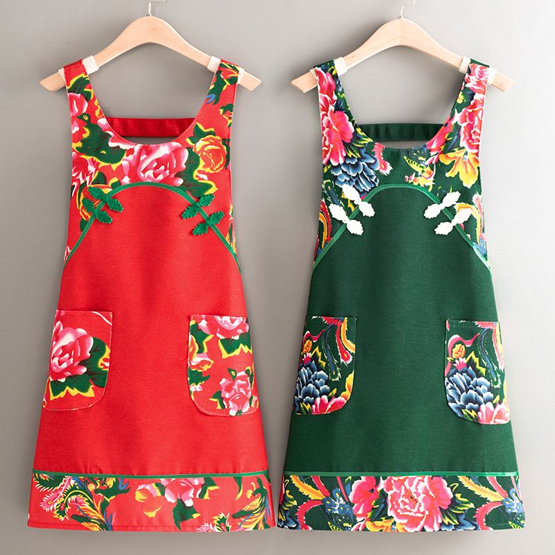 Ethnic Fashion Studio - Çin çiçekler mutfak önlükleri kadın erkekler
