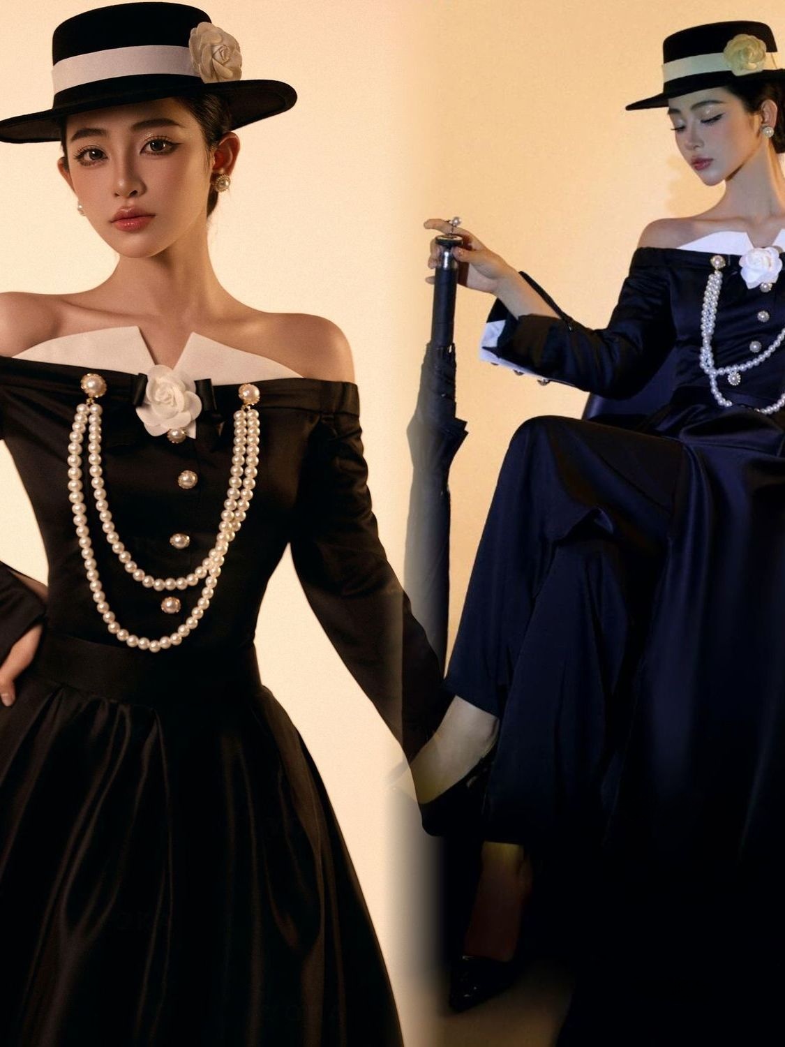 Ethnic Fashion Studio - Siyah Hepburn Vintage Gelinlik Fotoğraf Stüdyosu