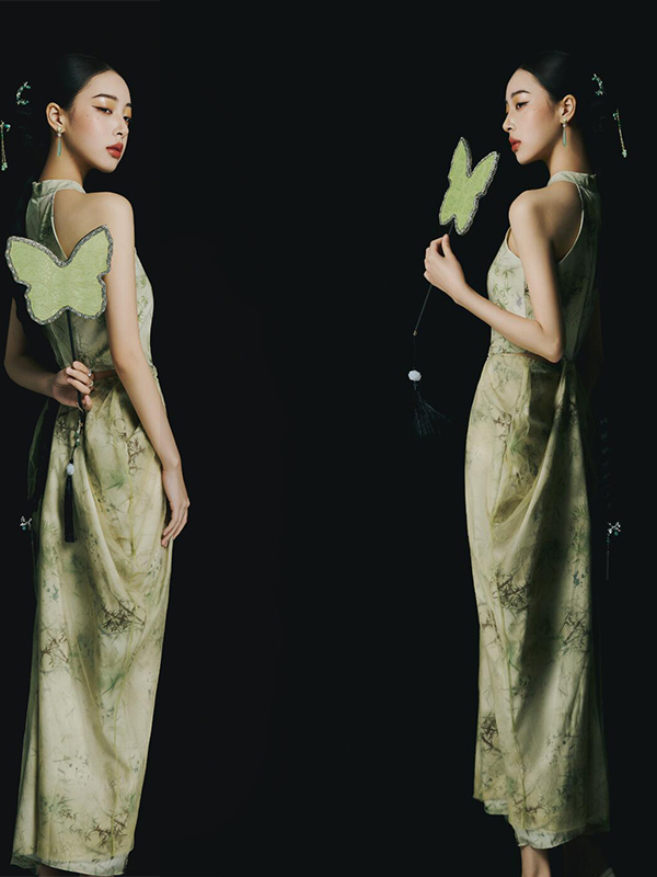 Yeni Yeşil Çin Tarzı Sırtı Açı - Ethnic Fashion Studio incelemesi ve fiyatı