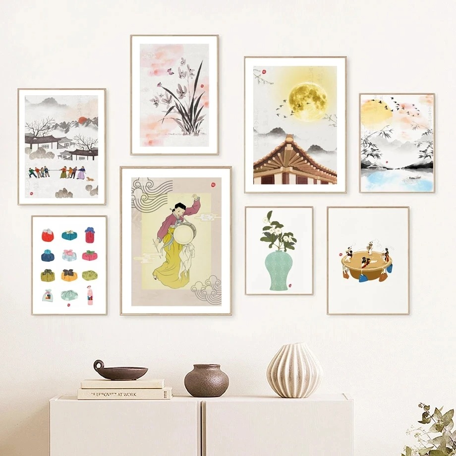Kore tarzı dekor posteri Hanbo - Hanbok Modern Set incelemesi ve fiyatı
