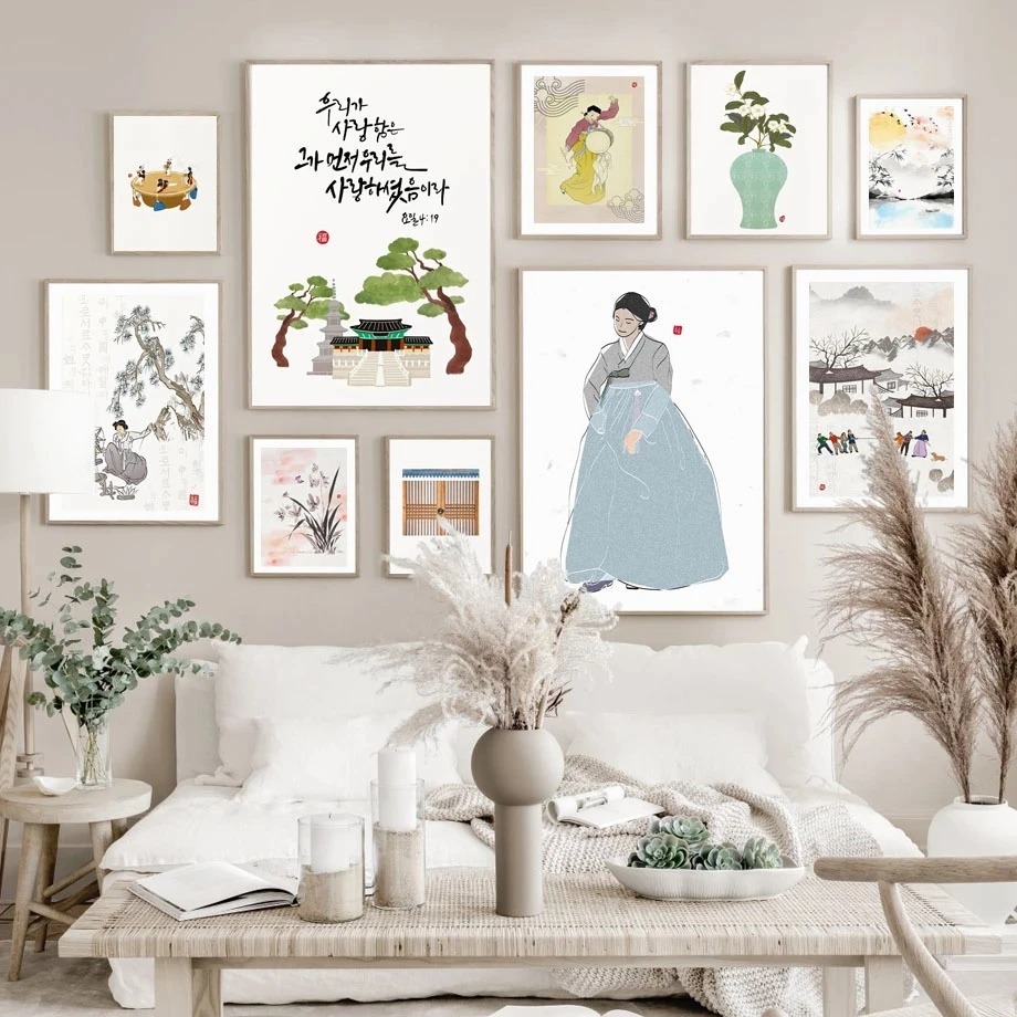 Kore tarzı dekor posteri Hanbo - Hanbok Modern Set incelemesi ve fiyatı