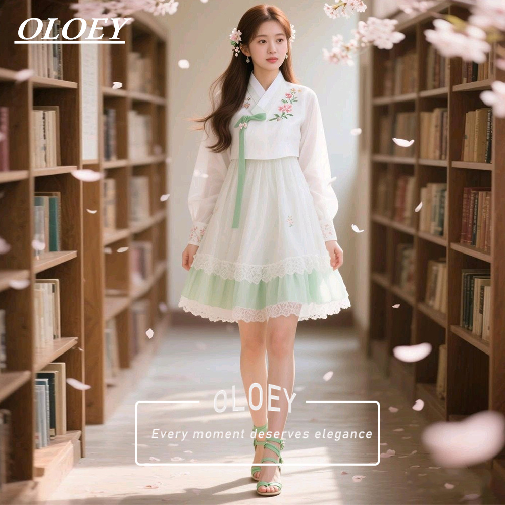 OLOEY Modern Yeşil Fildişi Kıs - Hanbok Modern Set incelemesi ve fiyatı