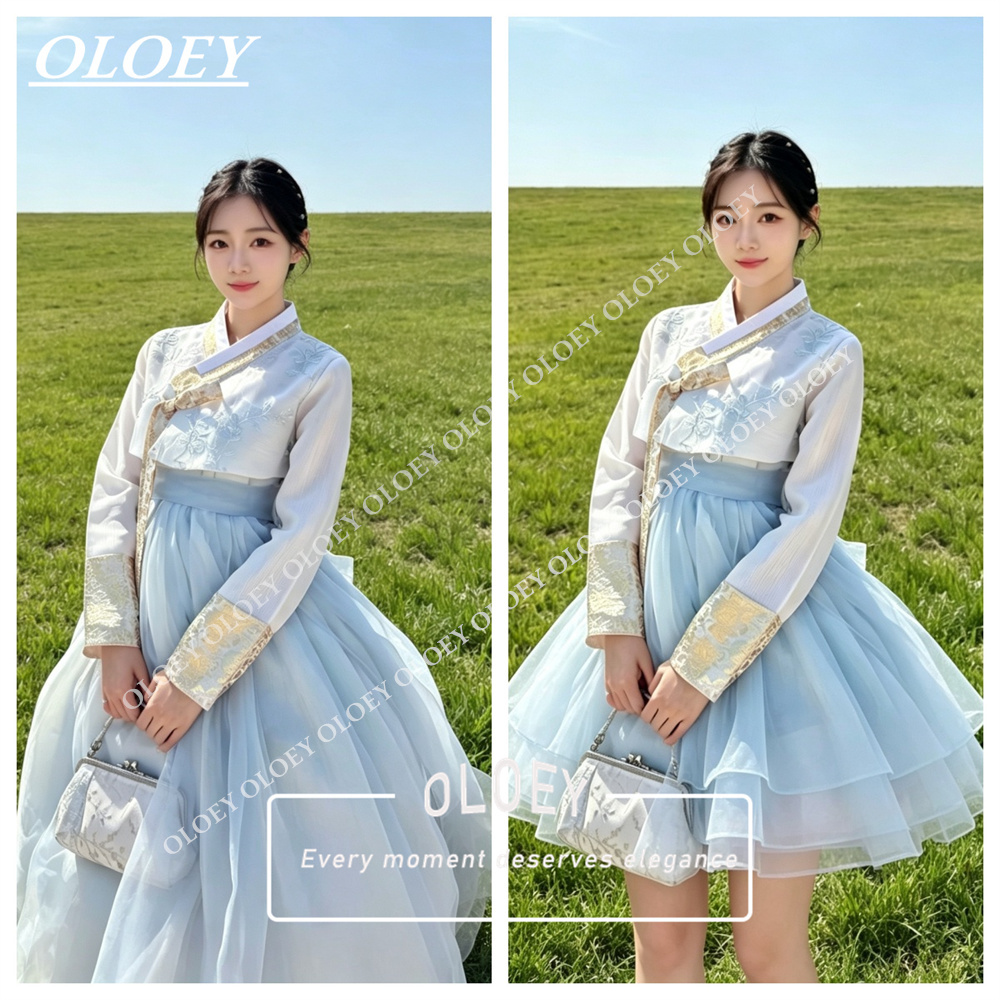 OLOEY Zarif Açık Mavi Fildişi  - Hanbok Modern Set incelemesi ve fiyatı